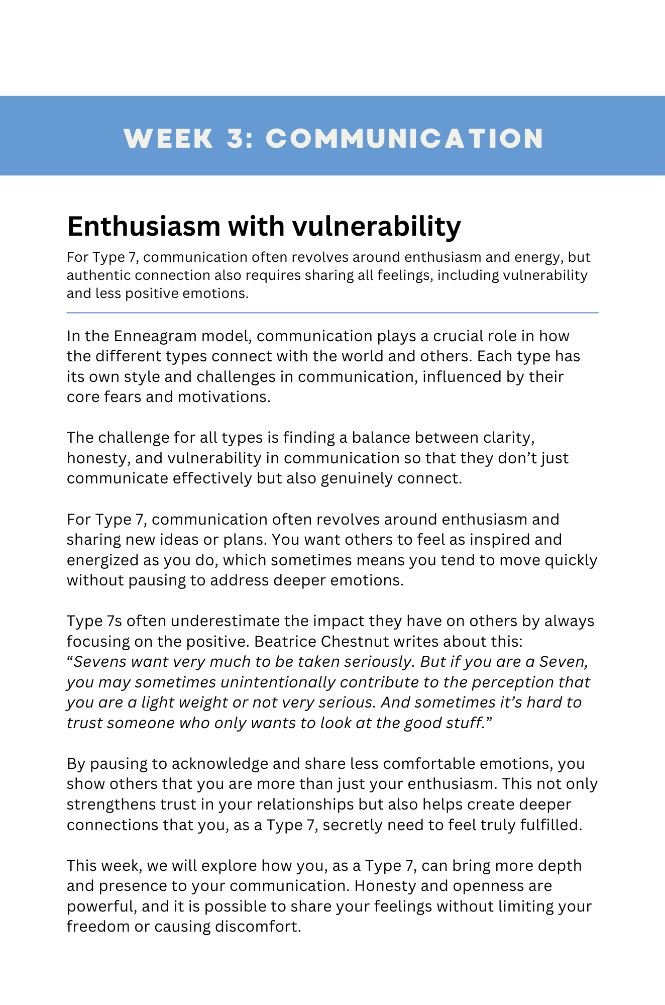 Enneagram Journal for Type 7