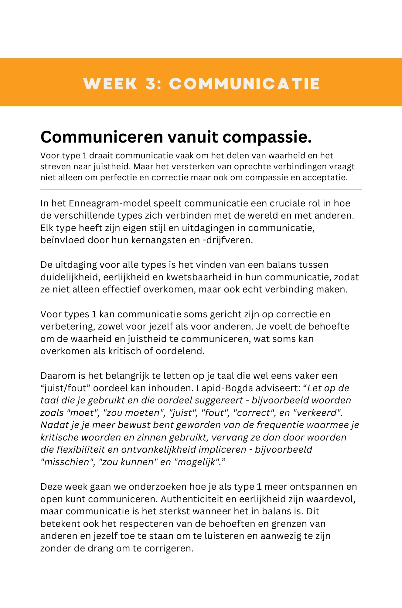 Enneagram Journal voor Type 1